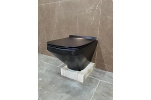 Унитаз подвесной Esbano Onix с сиденьем микролифт, черный матовый (ESUPONIXBM) - 2
