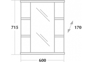 Зеркало-шкаф Onika Глория 60.00 универсальный - 3