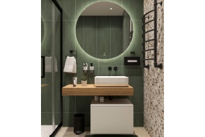 Столешница STWORKI Ольборг 100 дуб французский, без отверстий, с тумбой 60, с раковиной STWORKI Soul 1 белой - 2