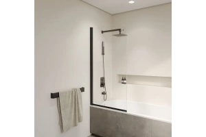 Шторка на ванну RGW Screens SC-109B 80x150 профиль черный стекло прозрачное - 2