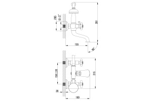 Смеситель для ванны Lemark Vintage бронза (LM2812B) - 2