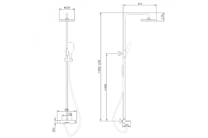 Душевая стойка Abber Emotion черная матовая - 2