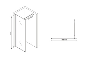 Душевая перегородка Abber Immer Offen (AG61100) - 2