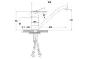 Смеситель для кухонной мойки  KAISER Planet (14033) - 2