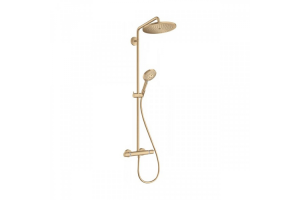 Душевая система 9 л/мин с термостатом и ручным душем Hansgrohe Showerpipe 280 1jet EcoSmart Raindance Select S 120 3jet 26891140, бронза