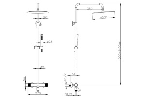 Душевая стойка Boheme Uno белый, золото (468-T-WG) - 2