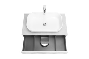 Тумба под раковину Aquaton Марбл 80 белый-серый - 3