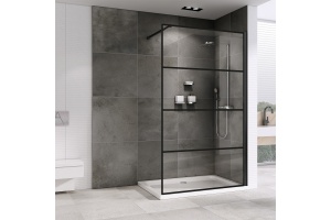 Душевая перегородка ABBER Immer Offen 100 профиль черный (AG65100B) - 2