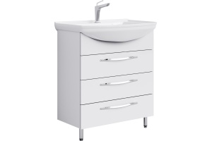 Тумба с раковиной Aqwella Allegro 75 с 3 ящиками