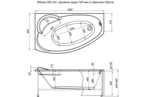 Акриловая ванна Aquanet Sofia 170x100 см (00204039) - 3