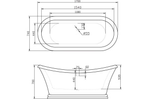 Акриловая ванна BelBagno BB09 - 2