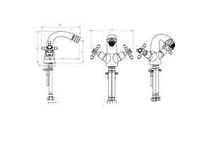 Смеситель для биде Boheme Royal бронза - 3