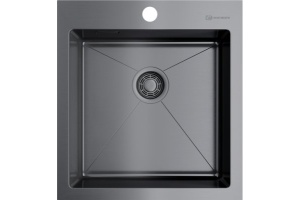 Мойка кухонная Omoikiri Akisame 46-GM вороненая сталь