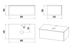 Тумба с раковиной Misty Ива 80 белая глянцевая - 3