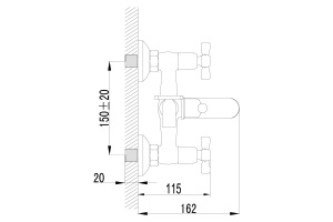 Смеситель для ванны Lemark Benefit хром (LM2502C) - 2