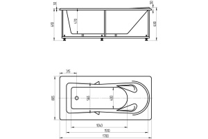 Акриловая ванна Aquatek Леда слив слева - 2