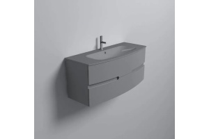 EB1890RU-442 Nona Мебель с интегрированными ручками, глянцевый серый антрацит, 120 см, 2 ящика - 2