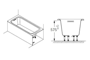 Экран Jacob Delafon Elite 170 алюминий - 3
