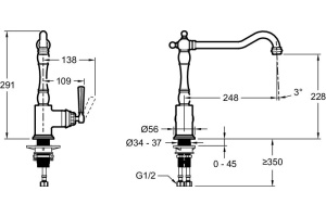 Смеситель Jacob Delafon Cleo1889 E24317-CP для кухонной мойки - 2