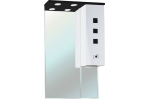 Зеркало-шкаф Bellezza Натали 70 R белый с черным