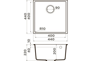 Мойка кухонная Omoikiri Bosen leningrad grey (4997010) - 2
