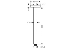 Кронштейн для верхнего душа Hansgrohe E 30 хром - 2