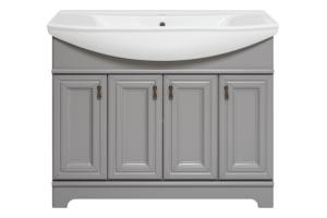 Тумба под раковину напольная Misty Лувр 105 серая глянцевая