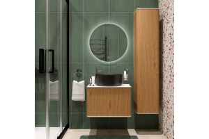 Тумба с раковиной STWORKI Ноттвиль 60 дуб верона, с отверстием под смеситель, BOCCHI Vessel черная - 2