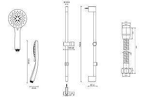 Душевой гарнитур Jacob Delafon Salute E32907-CP - 2