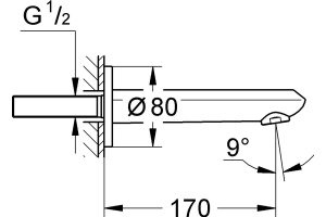 Излив Grohe Eurodisc Cosmopolitan 13278002 для ванны - 2