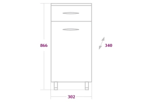 Тумба Onika Каприз 30 с ящиком и бельевой корзиной, белый (403003) - 3