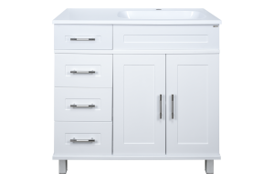 Тумба под раковину Misty Купер 90 правая белая глянцевая