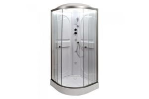 Душевая кабина L 90х90 с гидромассажем, крышей и электрикой (L609LED+GM)