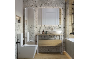 Мебель для ванной DIWO Элиста 100 столешница светлое дерево раковина Moduo 55 Leaf