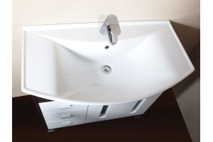 Мебель для ванной Бриклаер Бали 85 венге, белый глянец - 3