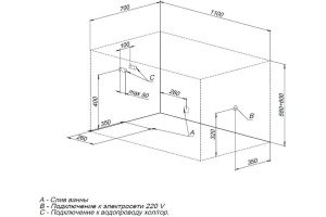 Акриловая ванна Aquanet Seed 110x70 - 2