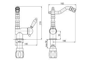 Смеситель для биде Rav Slezak Labe бронза - 2