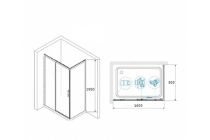 Душевой уголок RGW Leipzig LE-41-1 160х80 профиль хром стекло прозрачное - 3
