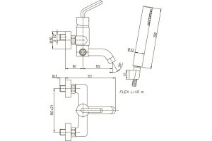 Смеситель для ванны с душем Paini Pixel 81CR100NEWKM - 2
