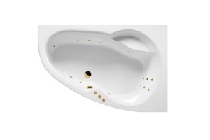 Ванна акриловая Excellent Newa Smart R 160х95 с гидромассажем белый - золото