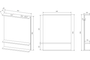 Зеркало Sanflor Бруно 70 белое, орегон, с подсветкой - 3