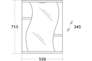 Зеркало-шкаф Onika Лилия 55 R с подсветкой, белый (205519) - 2