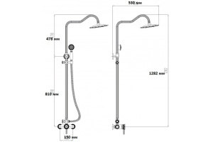 Душевая стойка Zorg Antic A 118 DS-BR - 2
