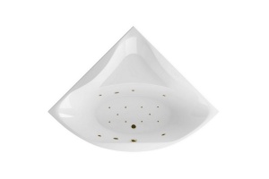 Ванна акриловая Excellent Glamour Relax 150х150 с гидромассажем белый - бронза