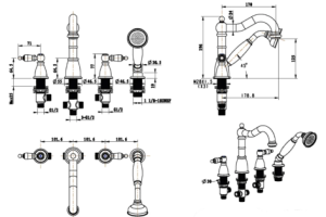 Смеситель на борт ванны Boheme Medici бронза - 2