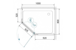 Душевой уголок RGW Passage PA-091 80х100 профиль хром стекло прозрачное - 3