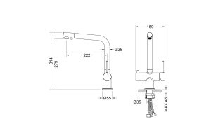 Смеситель для кухни с подключением фильтра Timo Saona 2396/00F хром - 3
