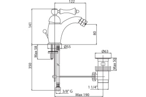 Смеситель Cezares Margot MARGOT-BSM1-01-M для биде - 2
