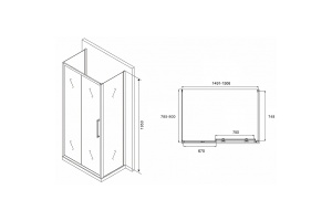 Душевой уголок Abber Schwarzer Diamant 150х80 хром стекло матовое - 2