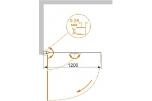 Шторка на ванну Cezares Eco O-V-21-120/140-C-Cr стекло прозрачное - 3
